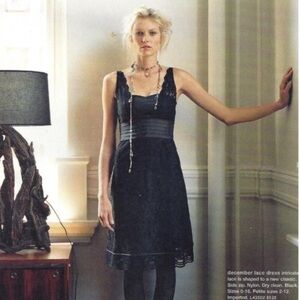 Anthropologie Odille Black Lace Cocktail Dress